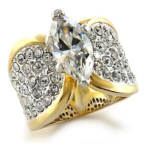 MARQUISE 10CT SOLITAIRE PLUS WIDE RING -SZ 9/10